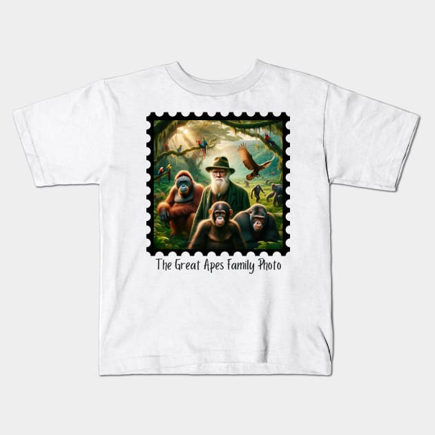The Great Apes Family Photo II Kids T-Shirt by EarthisticWear